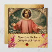 KINDERJESUS MIT ANGELN, Pergament Einladung (Vorne/Hinten)