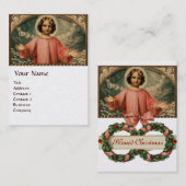 KINDERJESUS MIT ANGELN UND CHRISMAS, Perlen Visitenkarte (Vorne/Hinten)
