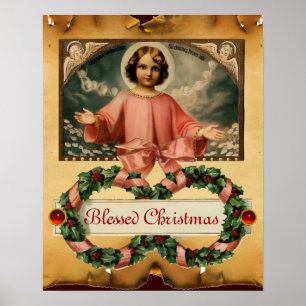 KINDERJESUS MIT ANGELN UND CHRISTMAS KROWNS POSTER