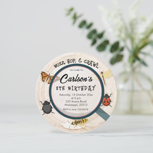 Kinderjunge zum Geburtstag Einladung (Stehend Vorderseite)