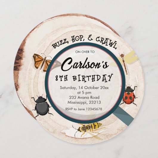 Kinderjunge zum Geburtstag Einladung (Vorne/Hinten)