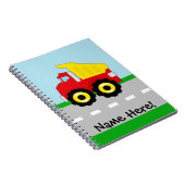 Kinderjungen-Bau Dumptruck Notizblock (Rechte Seite)