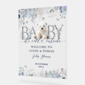 Kinderkälte außerhalb von Floral & Bear Baby Boy D Acrylschild (Winkel)