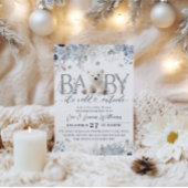 Kinderkälte außerhalb von Floral & Bear Baby Boy D Einladung