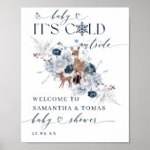 Kinderkälte außerhalb Winter Blumenstrauß Baby Dus Poster (Vorne)