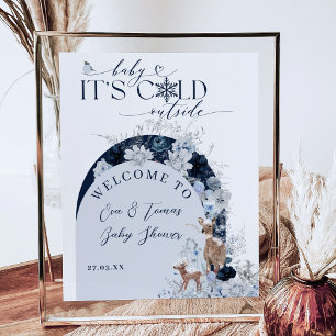 Kinderkälte außerhalb Winter Blumenstrauß Baby Dus Poster