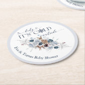 Kinderkälte außerhalb Winter Blumenstrauß Baby Dus Runder Pappuntersetzer (Angewinkelt)