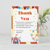 Kinderkarneval-Party Danke Karte (Stehend Vorderseite)