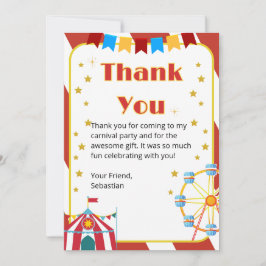 Kinderkarneval-Party Danke Karte