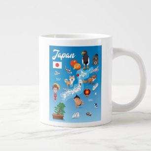 Kinderkarte Cartoon Japan Jumbo-Tasse