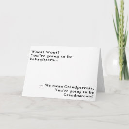 Kinderkarte für Großeltern Ankündigung