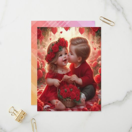 Kinderkarte Liebe Einladungspostkarte (Vorderseite/Rückseite Beispiel)