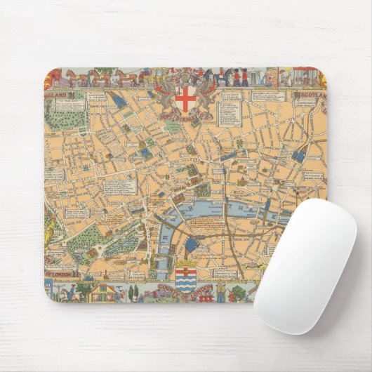 Kinderkarte von London, England Mousepad (Mit Mouse)