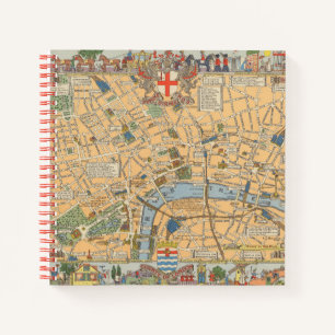 Kinderkarte von London, England Notizblock