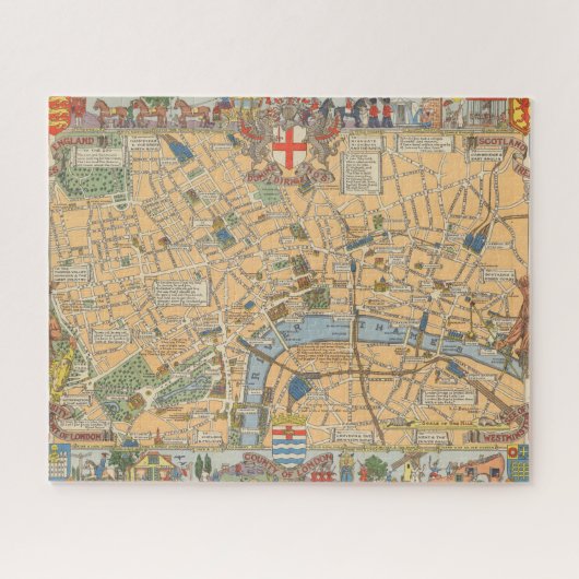 Kinderkarte von London, England Puzzle (Horizontal)