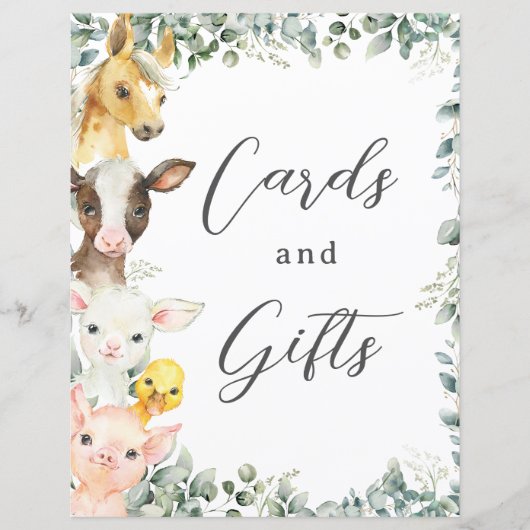 Kinderkarten und Geschenkgutscheine für Landtiere (Vorderseite)