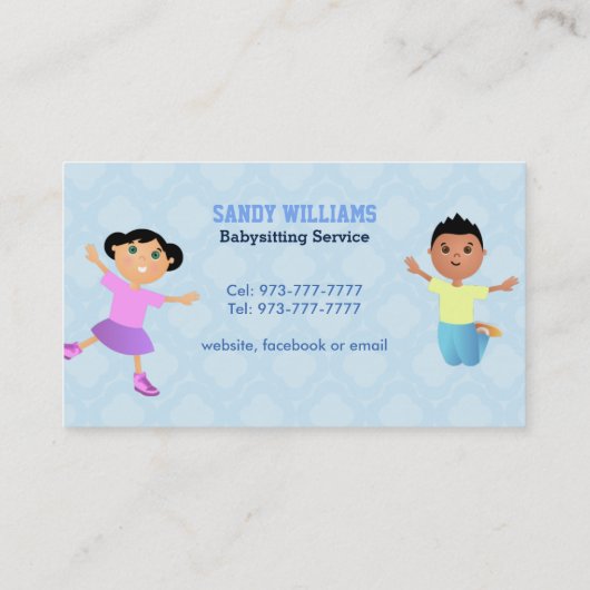 Kinderkarten Visitenkarte (Rückseite)