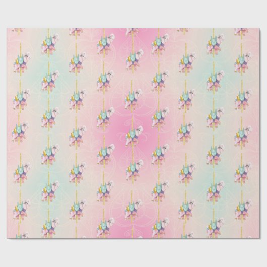 Kinderkarussell-Elefant-Packpapier Geschenkpapier (Flach)