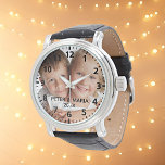 Kinderkinder benutzerdefinierte Fotos Jahr Armbanduhr<br><div class="desc">Fügen Sie Ihr eigenes Lieblings-Foto Ihrer Familie,  Kinder,  Kinder,  Freunde oder Haustiere hinzu. Schwarze Zahlen mit Minuten. Personalisieren und fügen Sie ihre Namen und Jahr,  schwarze Buchstaben. Perfekt für den Tag des Vaters,  für den Muttertag oder als Geburtstag oder Weihnachtsgeschenk.</div>