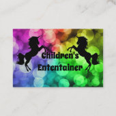 Kinderkinderentertainer-Einhorn-Farbregenbogen Visitenkarte (Rückseite)