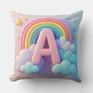 🧸 Kinderkinderzimmer Buchstabe A Regenbogen Wolke Kissen