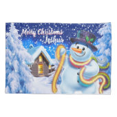 Kinderkissenpillowcase Weihnachtsschneemann - Kind Kissenbezug (Rückseite)