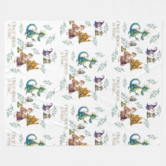 Kinderklassische Märchen Illustrationen Fleecedecke (Vorderseite (Horizontal))