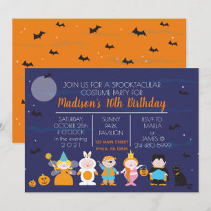 Kinderkostüm Geburtstagsfeier Halloween-Einladung Einladung