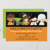 Kinderkostüm Geburtstagsparty Einladung (Vorne/Hinten)