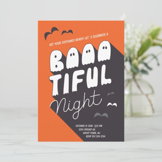 Kinderkostüm Halloween-Party Einladung (Stehend Vorderseite)