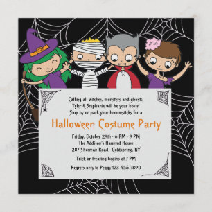 Kinderkostüm Halloween-Party-Einladung Einladung