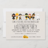 Kinderkostüm Party Freundliche Halloween-Feier Einladung (Vorderseite)
