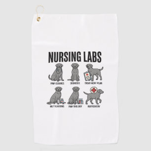 Kinderkrankenpflege-Labore-Hund Medizinischer Wort Golfhandtuch