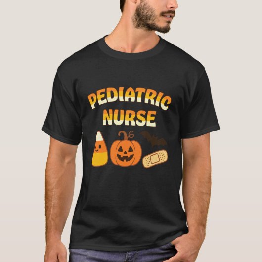 Kinderkrankenschwester Candy Corn Halloween-Design T-Shirt (Vorderseite)