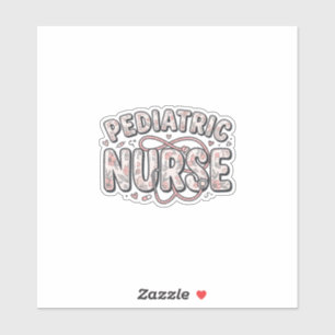 Kinderkrankenschwester Florales Vintage-Stichdesig Aufkleber
