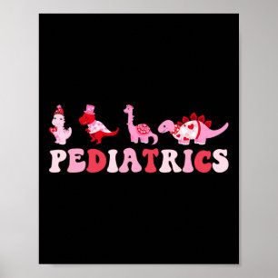 Kinderkrankenschwester Peds Pflege Süße Dinosaurie Poster