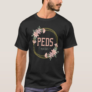 Kinderkrankenschwester Practioner Peds Flower Kran T-Shirt