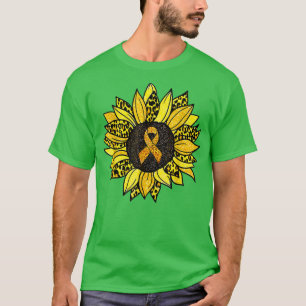 Kinderkrebs-Bewusstsein Gelbe Sonnenblume Gold R T-Shirt