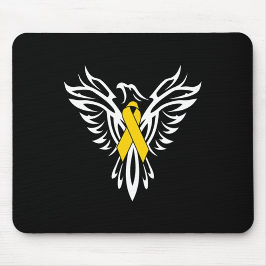 Kinderkrebs-Bewusstsein Gold Ribbon Phoenix Mousepad (Vorne)