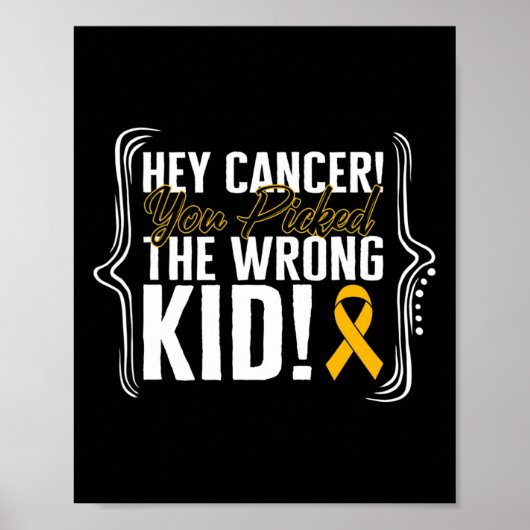 Kinderkrebs-Bewusstsein Kid Warrior Ribbon Stro Poster (Vorne)