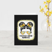 Kinderkrebs-Bewusstsein Messy Bun Gold Ribbon Karte (Gelbe Blume)