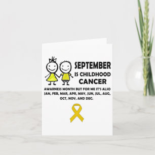 Kinderkrebs-Bewusstsein Monat Geschenk Gelber Ribb Karte