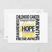 Kinderkrebs-BEWUSSTSEIN Monat TRIBUTE Postkarte (Vorne/Hinten)