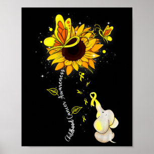 Kinderkrebs Bewusstsein Sonnenblumen Elefanten Män Poster