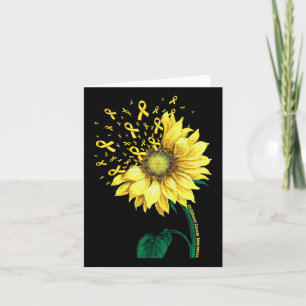 Kinderkrebs-Bewusstsein Sonnenblumen Gelbe Schleif Karte