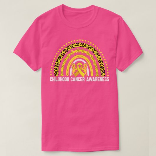 Kinderkrebs-Bewusstsein T-Shirt Rainbow Leopard Ri (Design vorne)