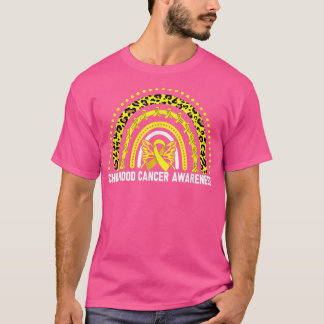 Kinderkrebs-Bewusstsein T-Shirt Rainbow Leopard Ri