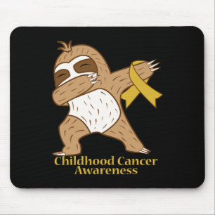 Kinderkrebs-Bewusstseinsschleife Dabbing Faultier  Mousepad