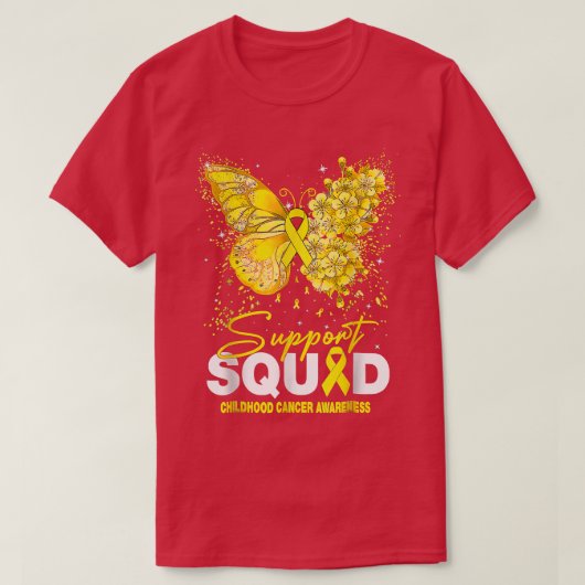 Kinderkrebs-Bewusstseinsunterstützung Squad Butter T-Shirt (Design vorne)