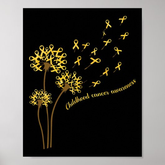 Kinderkrebsbewusstsein Dandelion Blume Gold R Poster (Vorne)